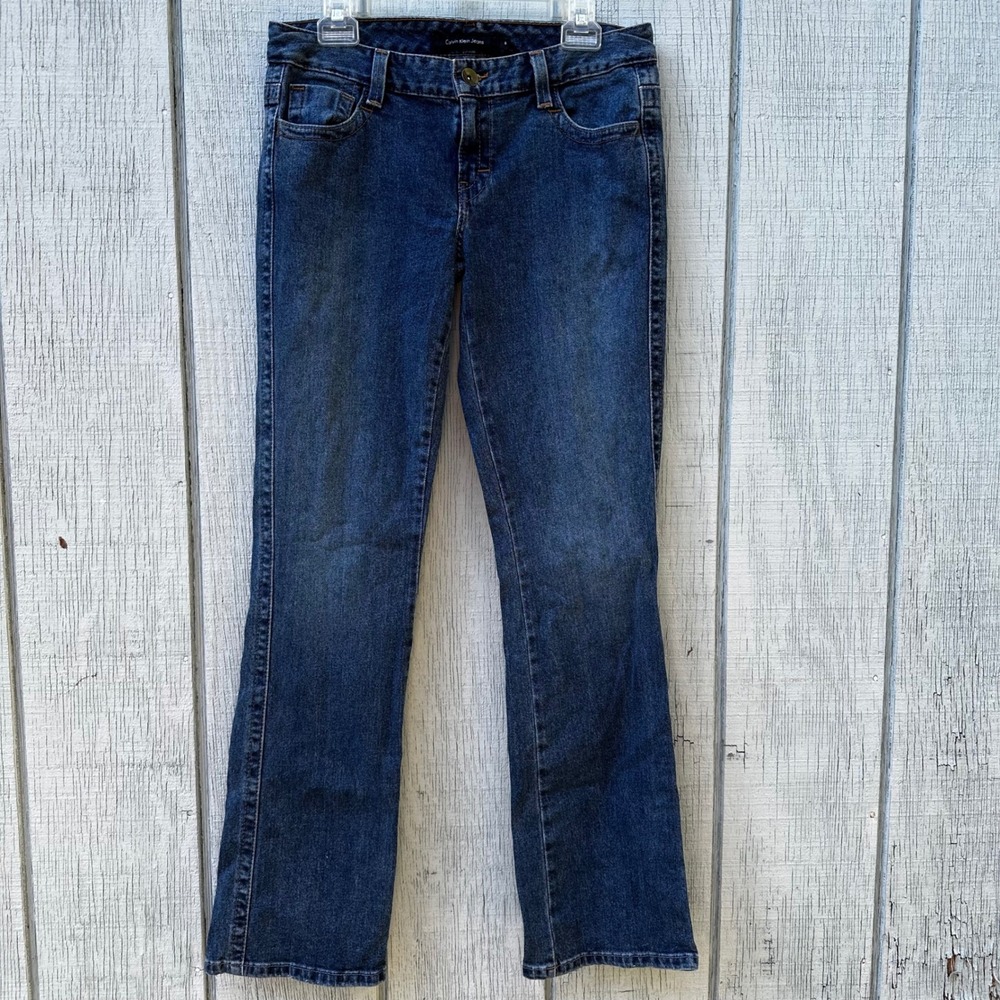 Calvin Klein‎ Jeans Women's Dark Wash Low Rise 90's Style Bootcut Denim Jeans 8